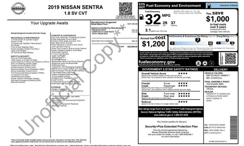 
								2019 Nissan Sentra SV full									