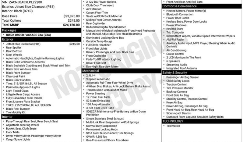 
								2020 Jeep Renegade Sport full									