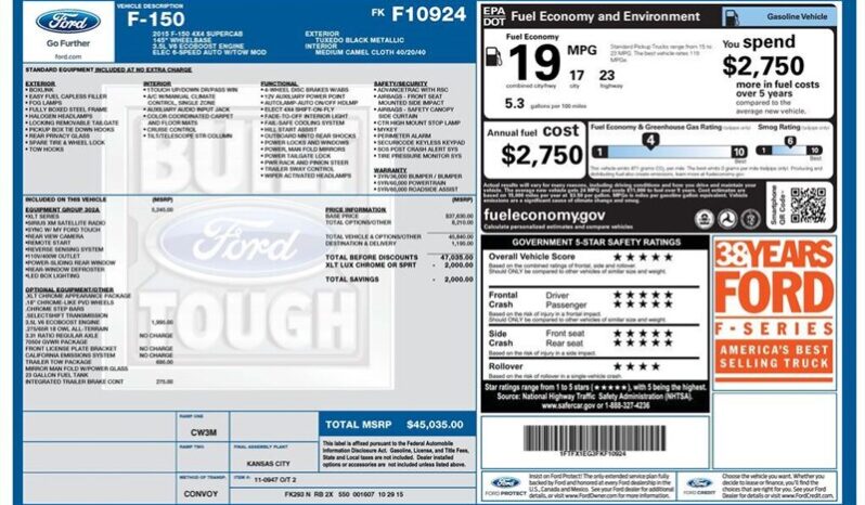 
								2015 Ford F-150 XLT full									