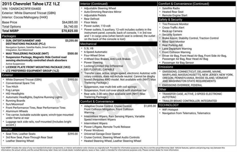 
								2015 Chevrolet Tahoe LTZ full									