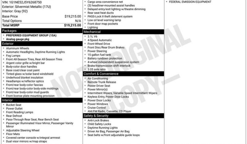 
								2000 Chevrolet Malibu LS full									