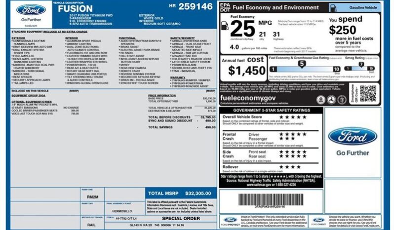 
								2017 Ford Fusion Titanium full									