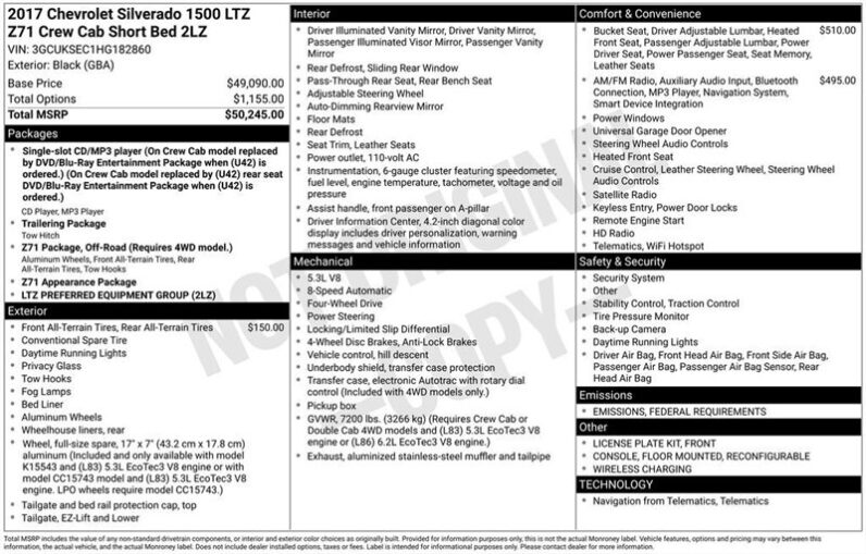 
								2017 Chevrolet Silverado 1500 LTZ 2LZ full									
