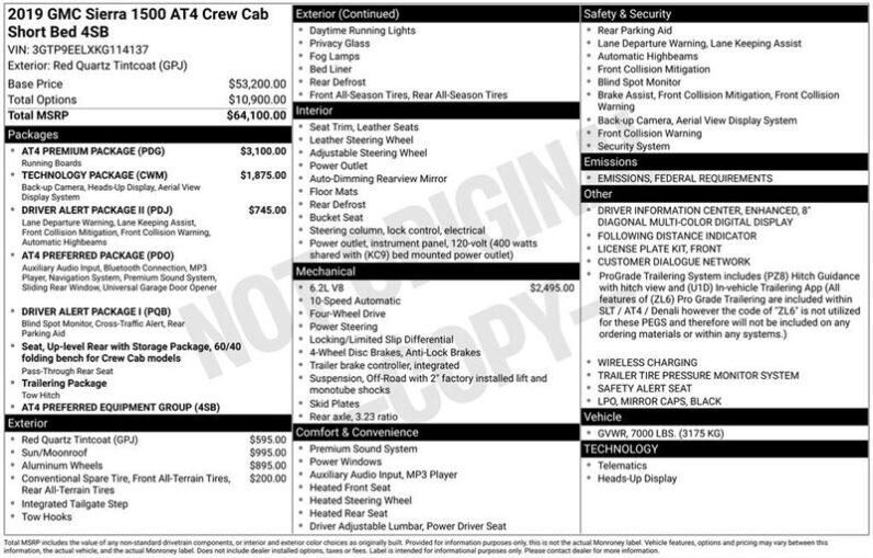 
								2019 GMC Sierra 1500 AT4 full									