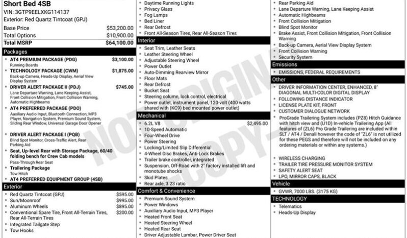
								2019 GMC Sierra 1500 AT4 full									