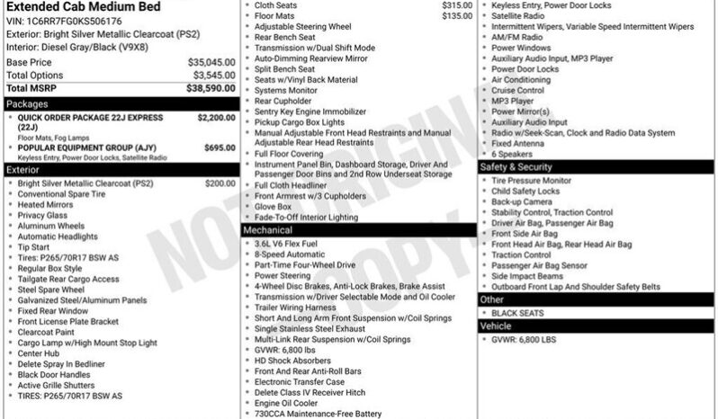 
								2019 RAM 1500 Classic Express full									