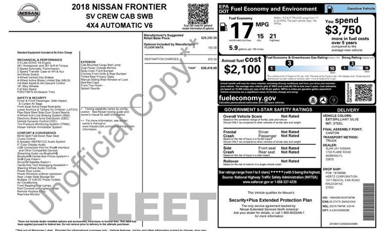 
								2018 Nissan Frontier SV full									