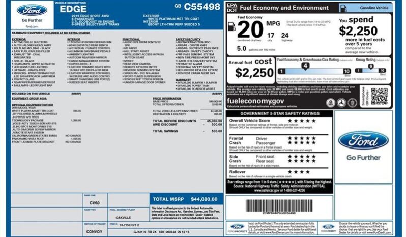 
								2016 Ford Edge Sport full									