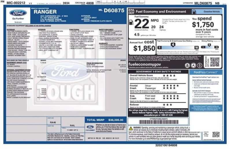 
								2021 Ford Ranger XL full									