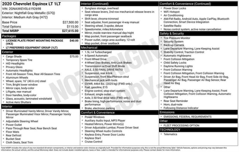
								2020 Chevrolet Equinox LT full									
