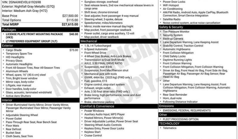 
								2020 Chevrolet Equinox LT full									