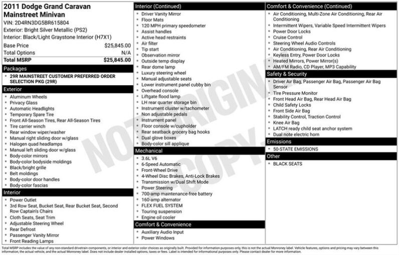
								2011 Dodge Grand Caravan Mainstreet full									