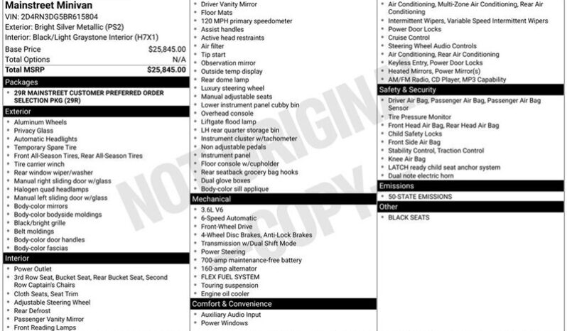 
								2011 Dodge Grand Caravan Mainstreet full									