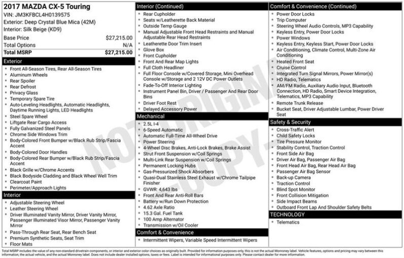 
								2017 Mazda CX-5 Touring full									