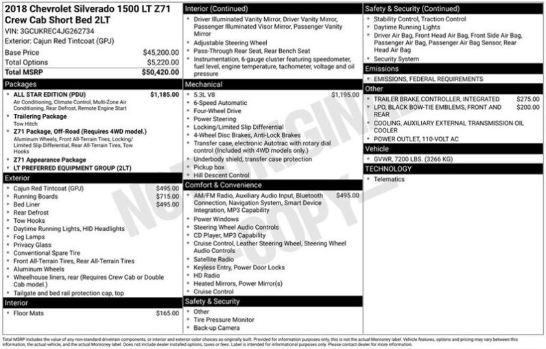 
								2018 Chevrolet Silverado 1500 LT LT2 full									