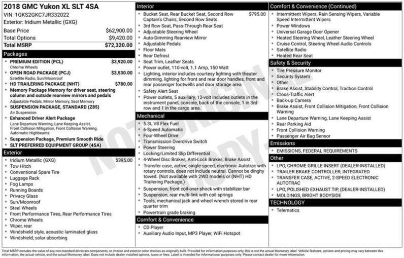 
								2018 GMC Yukon SLT full									