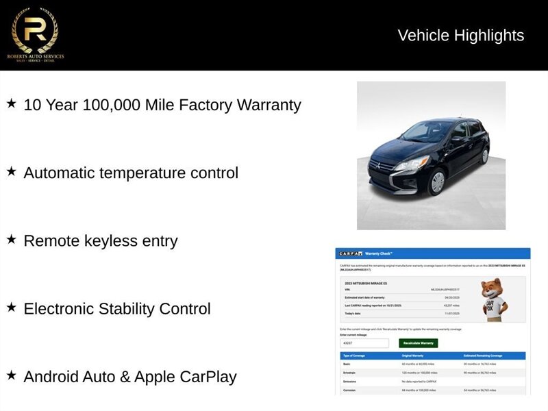
								2023 Mitsubishi Mirage ES full									